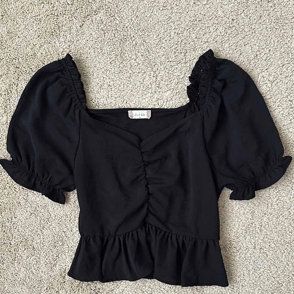 Altar’d State Black Puff Sleeve Top